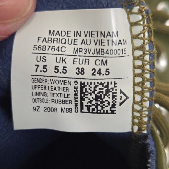 Converse CTAS Moss Olive Gortex Lug Sole Leather Sneakers Size 7.5 568764C - Picture 12 of 15